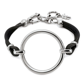 Metal Chic Silver Plated Leather Bracelet-