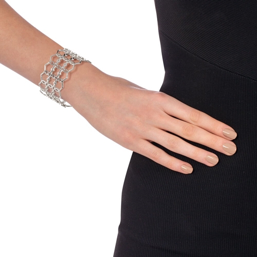 Chic Princess Silver Plated Bangle Bracelet-