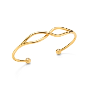 Fluidity yellow gold plated bangle-