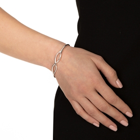 Fluidity silver plated bangle-