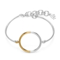 Bi-Μetal Chic 18K Yellow Gold & Silver Plated Brass Bracelet-