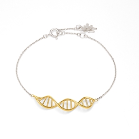 Style DNA Silver 925 με 18k Yellow Gold Plated Silver Parts Βραχιόλι-
