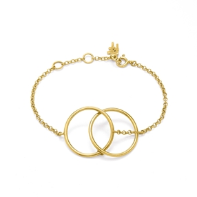 Link Up Silver 925 18k Yellow Gold Plated Bracelet-