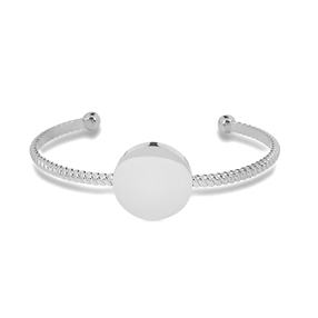 The Simple Reflection Silver Plated Bracelet With Discus Motif-