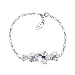 The Dreamy Flower silver 925° chain bracelet with flowers motif-