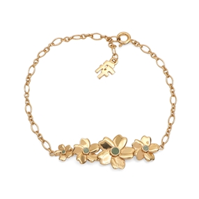 The Dreamy Flower silver 925° chain bracelet with 18K yellow gold plating and flowers motif-