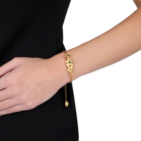 The Dreamy Flower silver 925° chain bracelet with 18K yellow gold plating and flowers motif-