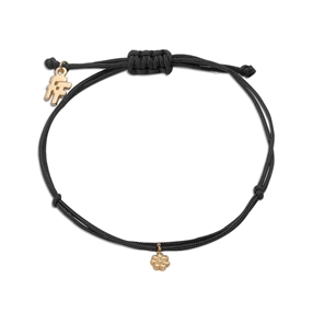 Fashionable.Me Cord Bracelet With Gold Plated Small Flower Motif-
