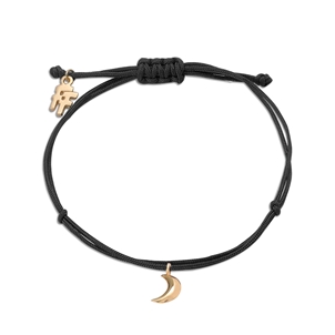 Fashionable.Me Cord Bracelet With Gold Plated Moon Motif-
