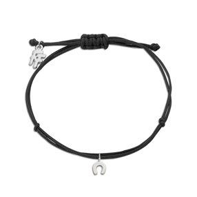 Fashionable.Me Cord Bracelet With Silver 925° Small Horshoe Motif-