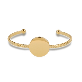 The Simple Reflection gold plated bangle with discus motif-