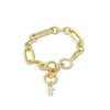 The Chain Addiction gold plated bracelet with oval and round links