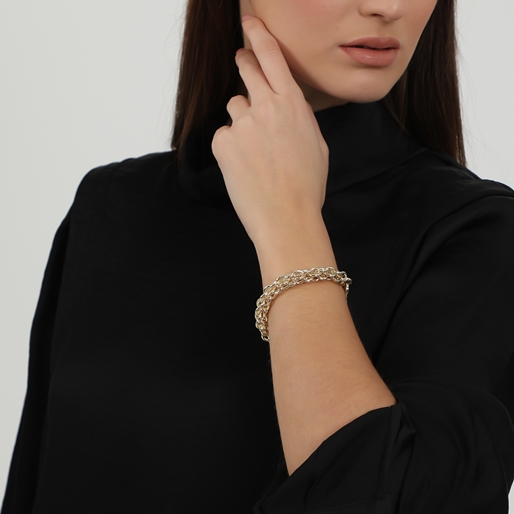 The Chain Addiction gold plated thick bracelet with irregular link-