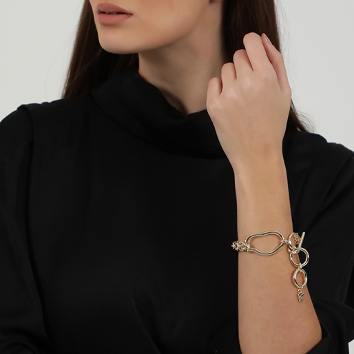 The Chain Addiction gold plated thick bracelet with irregular link-