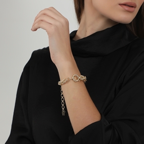 The Chain Addiction gold plated thick bracelet with double clasp-