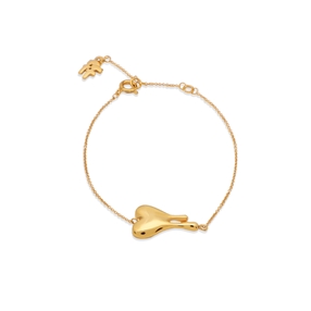 Melting Heart Bracelet With 18K Yellow Gold Plated Silver 925° Chain-