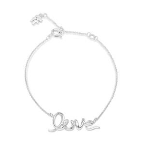 Melting Heart silver chain bracelet with love motif -