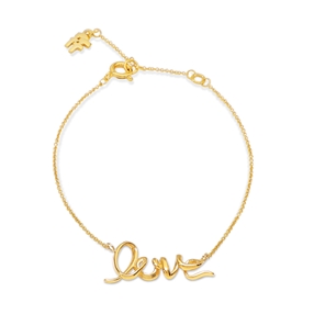 Melting Heart gold plated chain bracelet with love motif-