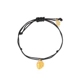 Fashionable.Me II Cord Bracelet With Silver 925° Yellow Gold Plated 18K Beehive Motif-