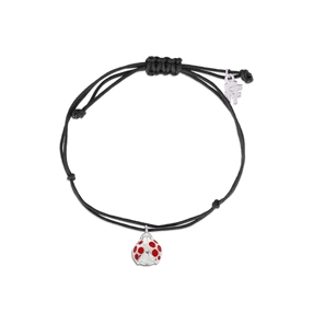 Fashionable.Me II Cord Bracelet with Silver 925° Ladybug Motif-