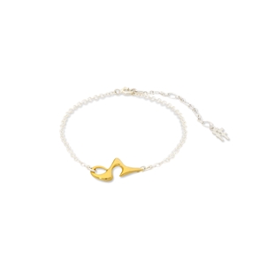 Beauty Flow silver chain bracelet with irregular motif-