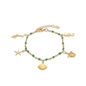 Mare Bello gold plated chain bracelet with green enamel and charms-