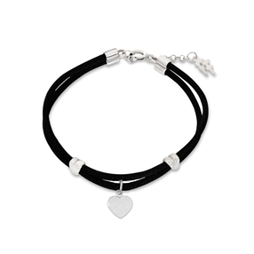 Fashionable.Me satin bracelet with silver heart-