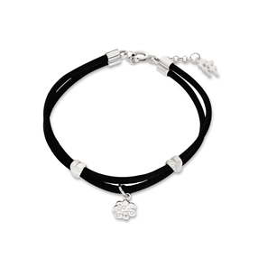 Fashionable.Me satin bracelet with silver flower-
