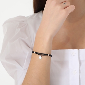Fashionable.Me satin bracelet with silver H4H-