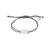 Fashionable.Me gray cord bracelet with matte gold plated word MOM