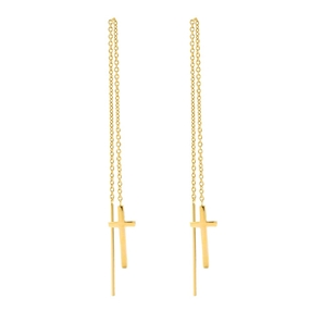 Carma gold plated drop through earrings-