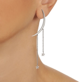 Wishing On Silver 925 Long Earrings-