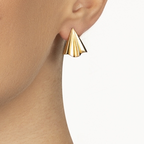 Pleats Bliss 18k Yellow Gold Plated Brass Short Earrings-