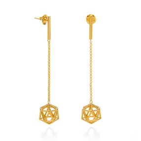 Stylesphere 18k Yellow Gold Plated Brass Long Earrings-