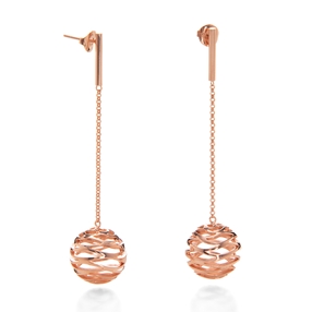 Stylesphere 18k Rose Gold Plated Brass Long Earrings-