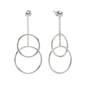 Link Up silver long earrings-