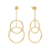 Link Up Silver 925 18k Yellow Gold Plated Long Earrings