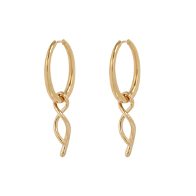 Fluidity Color brass hoops with 18K yellow gold plating and spiral eternity motif-