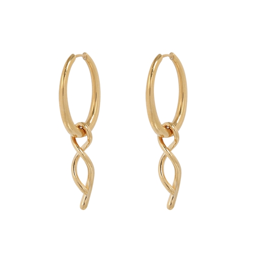 Fluidity Color gold plated hoops with spiral motif-
