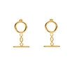 The Chain Addiction gold plated small earrings with bars