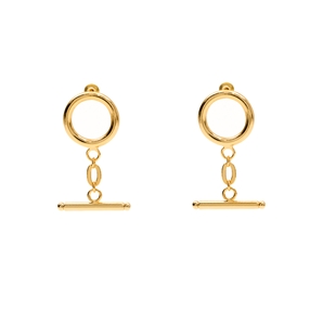 The Chain Addiction 18K yellow gold plated brass earrings-