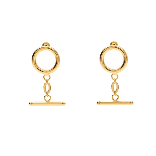The Chain Addiction gold plated small earrings with bars-