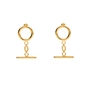 The Chain Addiction gold plated small earrings with bars-