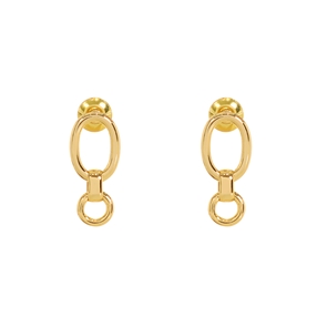 The Chain Addiction gold plated small earrings with round links-