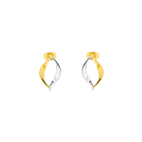 Flaming Soul bicolor silvery earrings with gold plating-