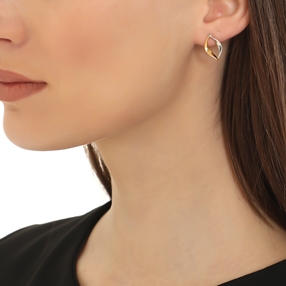 Flaming Soul bicolor silvery earrings with gold plating-