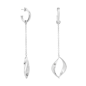 Flaming Soul Earrings With Silver Plated Hoops And Silver Plated Flame Motif-