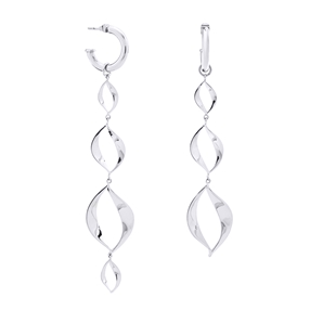Flaming Soul Earrings With Silver Plated Hoops And Silver Plated Flame Motif-