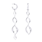 Flaming Soul long asymmetric silvery earrings-
