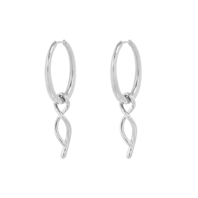 Fluidity Color silver plated hoops with spiral motif-